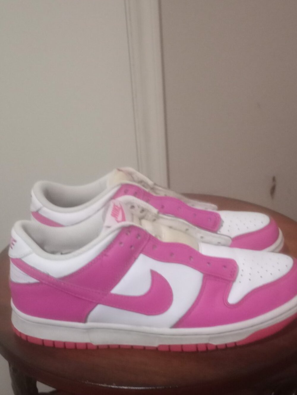 Nike Girls Dunk Low FB9109-102 Pink White Casual Shoes Sneakers Size 7Y - Picture 1 of 13